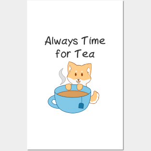 Shiba Inu Tea Time Posters and Art